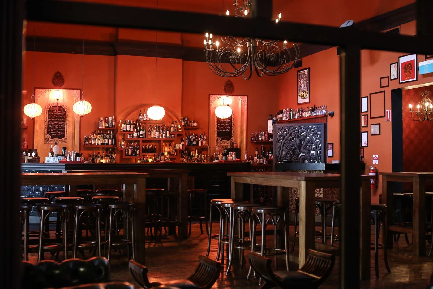 Warmly lit bar interior — thematic stock photo, not a scene from the series